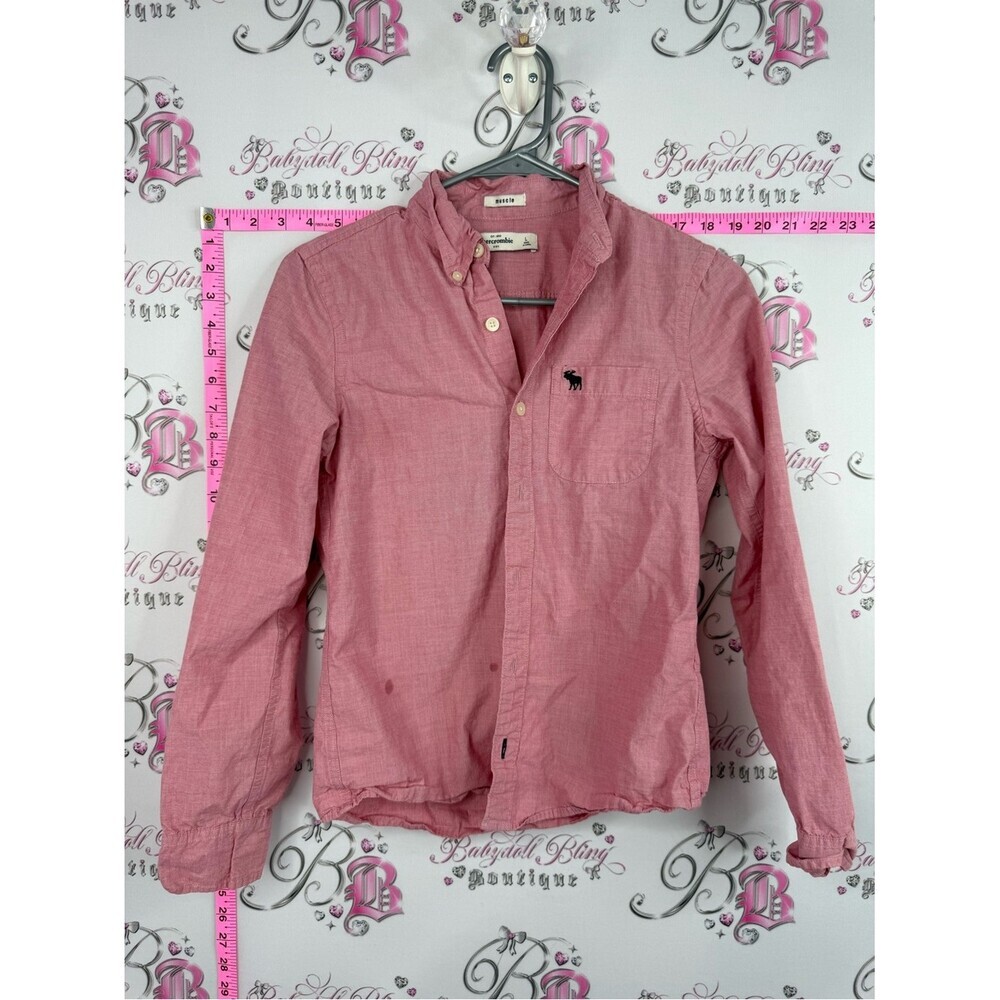 Abercrombie & Fitch red Pink Button-Down Shirt
